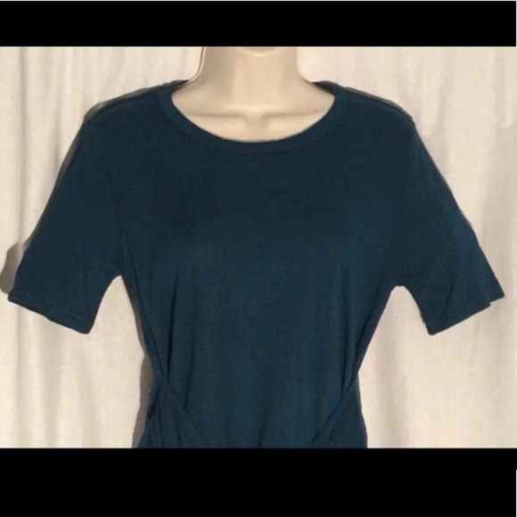Lucky Brand Teal Tie Front Tee Size Med - Picture 2 of 6
